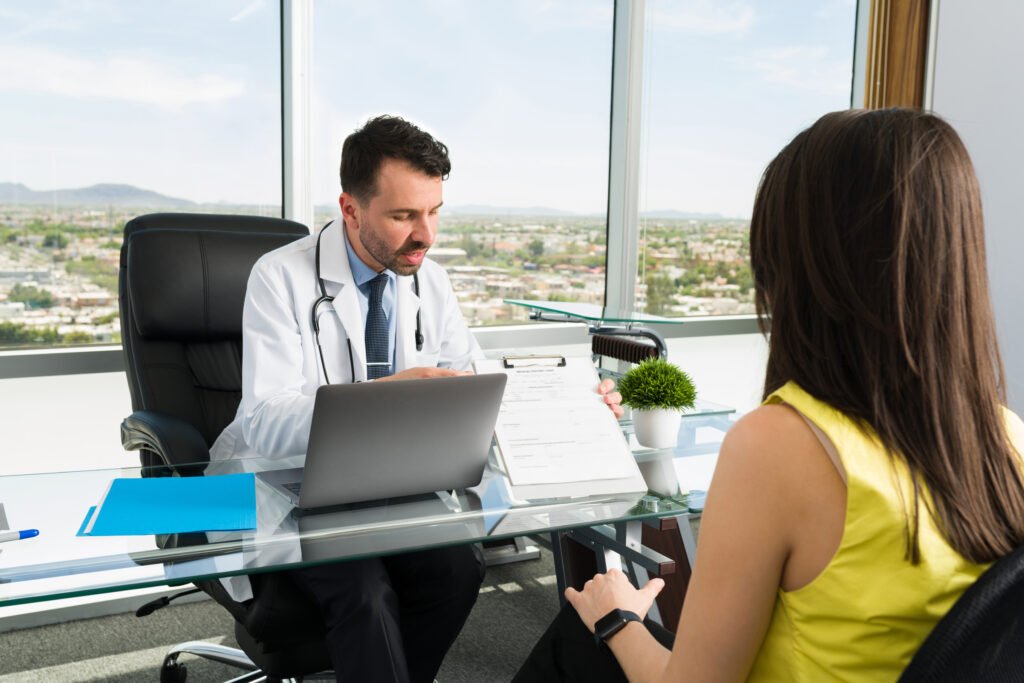 Medical expert explaining Blood Test Interpretation, Disease Detection, and preventive healthcare screening
